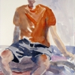 Man in orange shirt_12x16_Watercolor