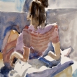 Leaning back_14x20_Watercolor
