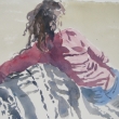 Woman in Pink Sweater_15x11_Watercolor