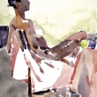 Sitting back_12x16_Watercolor