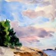 Storm clouds at Birch Point_10x14_Watercolor