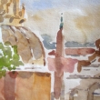 View from Roof of Hotel Piranesi_6x9_Watercolor