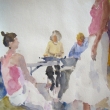 Two Women Talking_9x12_Watercolor