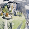 Still Life on Green Tablecloth_14x10_Watercolor