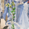 Yellow Flowers in Vase_12x16_Watercolor