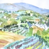 View of Vineyards from Parco del Prato, Arezzo_Watercolor