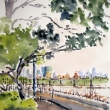 Runners' View_12x16_Watercolor